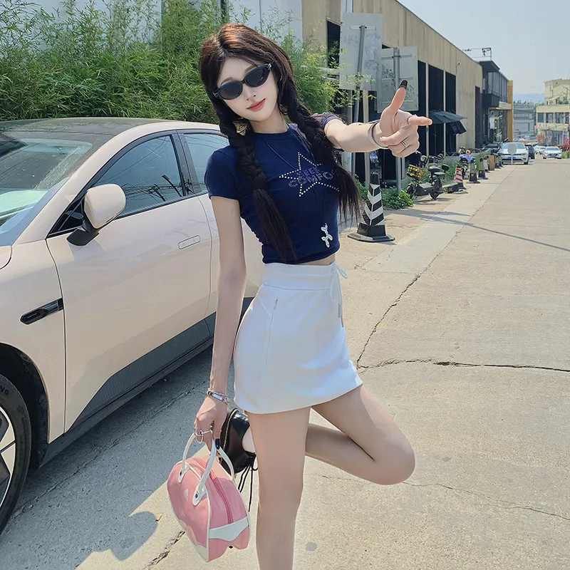 Wen Shan Casual Short Skirts Women's Ecru-5
