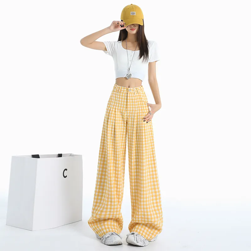Wen Shan Casual Pants Women's Yellow-12