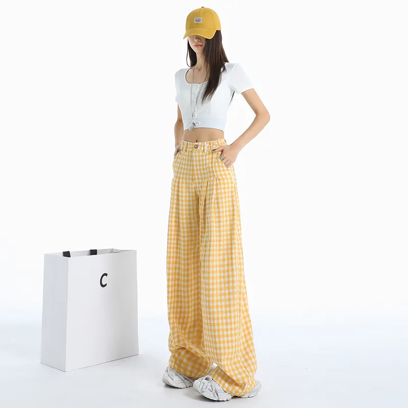 Wen Shan Casual Pants Women's Yellow-10