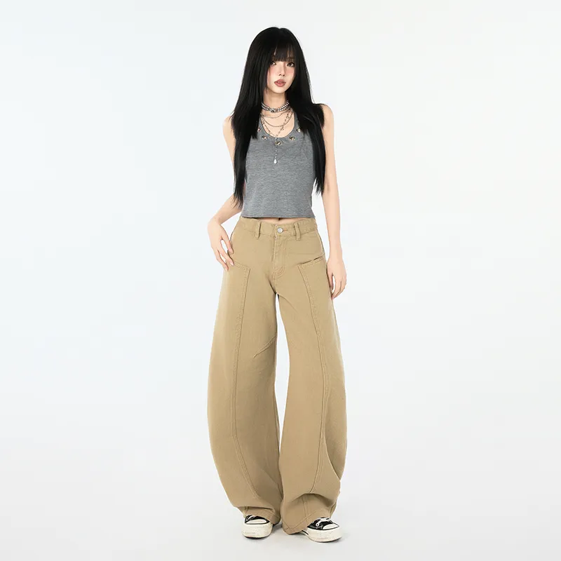 Wen Shan Jeans Women's Apricot-2