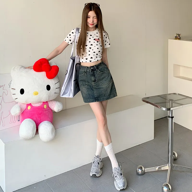 Wen Shan Denim Short Skirts Women's-2