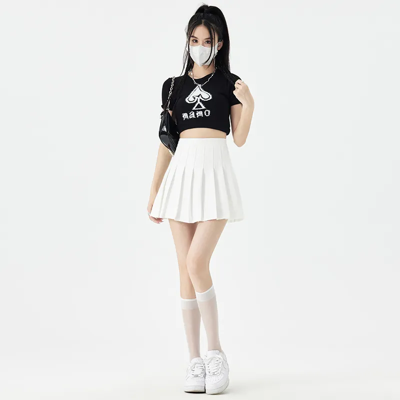 Wen Shan Casual Short Skirts Women's White-2