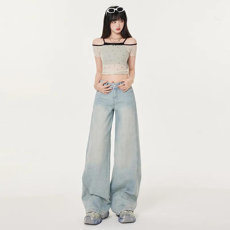 Wen Shan Jeans Women's Washed Blue-10