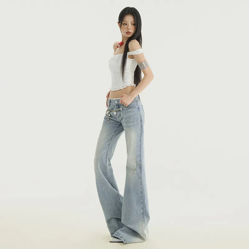 Wen Shan Jeans Women's Light Blue-4