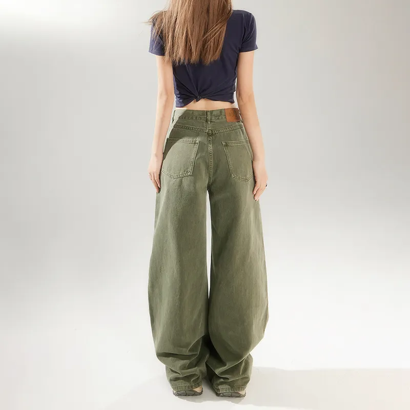 Wen Shan Jeans Women's Light Army Green-9