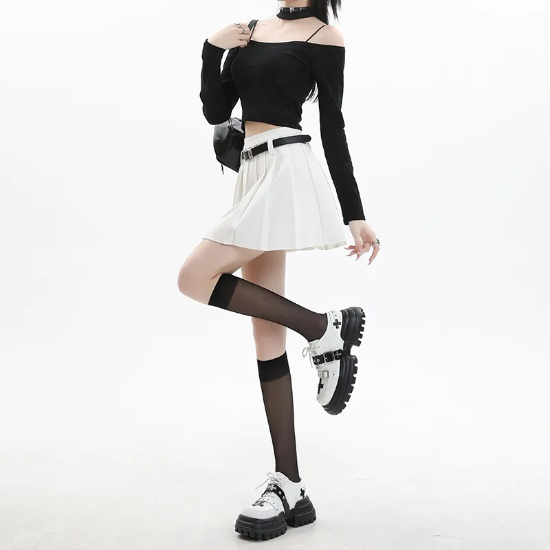 Wen Shan Casual Short Skirts Women's White-8