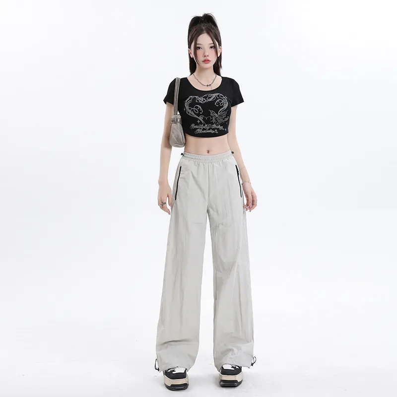 Wen Shan Casual Pants Women's Greige-2