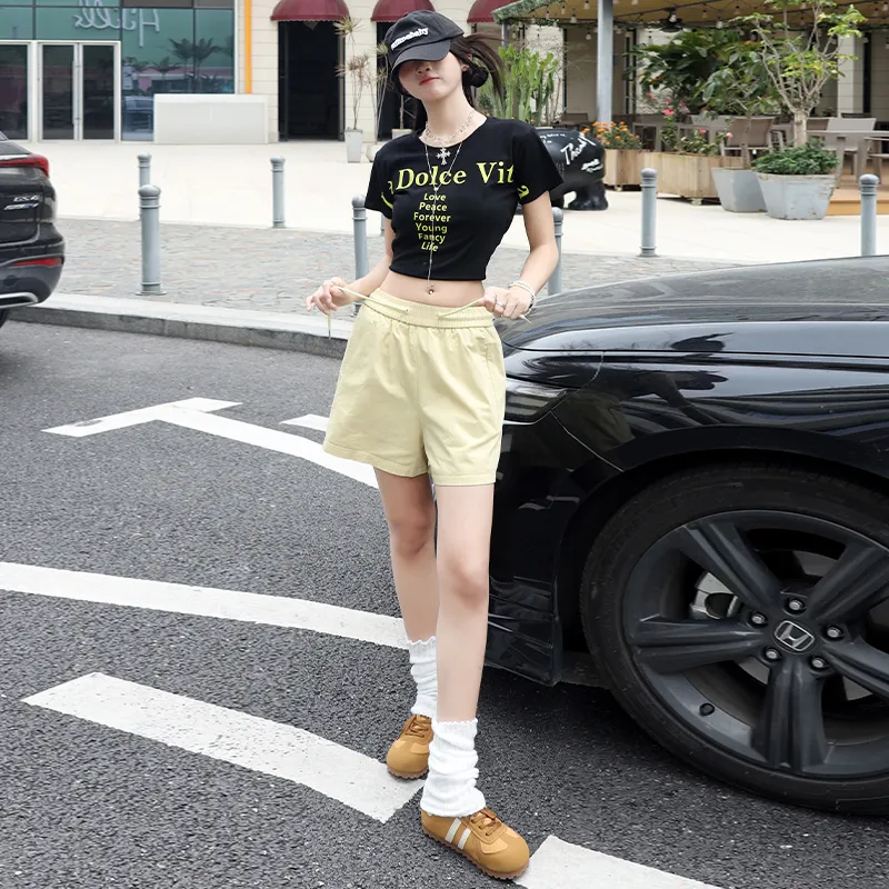 Wen Shan Casual Shorts Women's Lemon-2