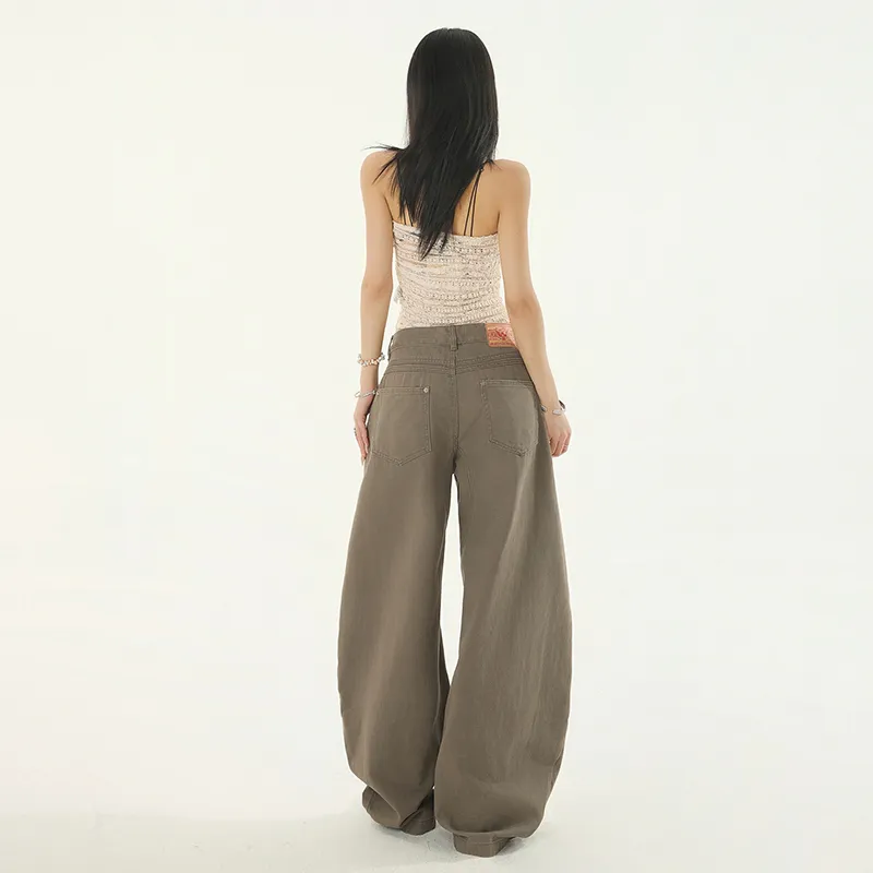 Wen Shan Jeans Women's Coffee Pants-5