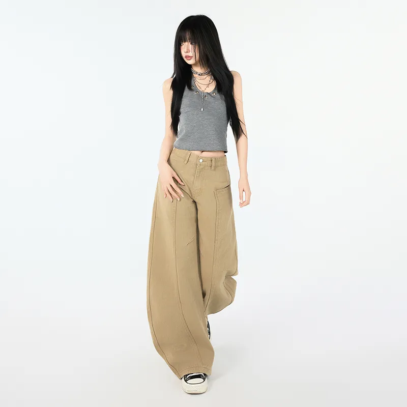 Wen Shan Jeans Women's Apricot-4