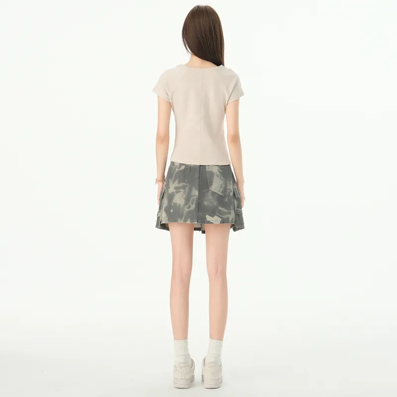 Wen Shan Raglan Sleeve T Shirt Women's Apricot-5
