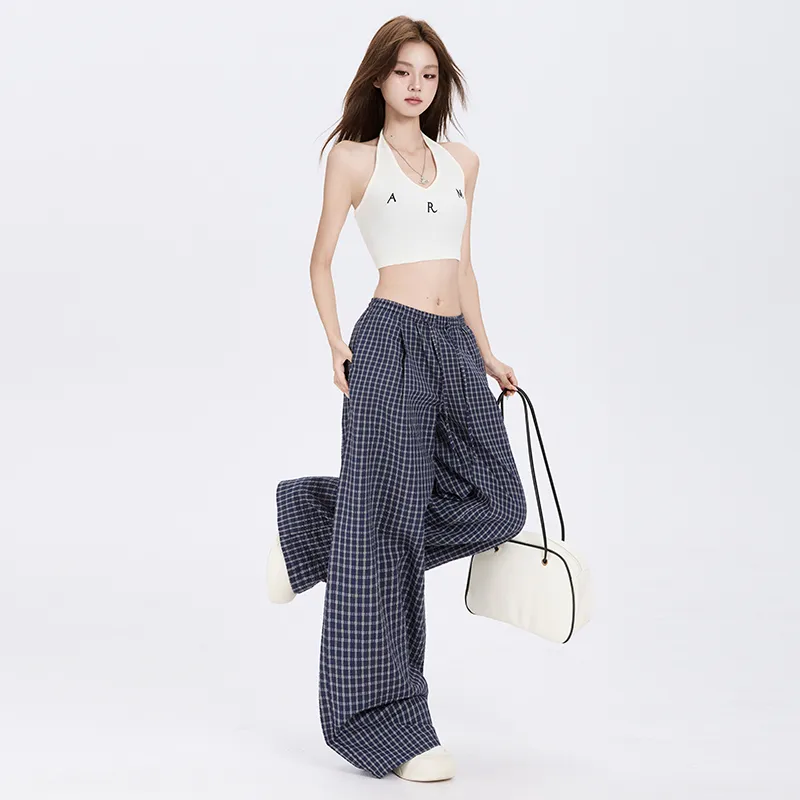 Wen Shan Casual Pants Women's Navy Blue-5