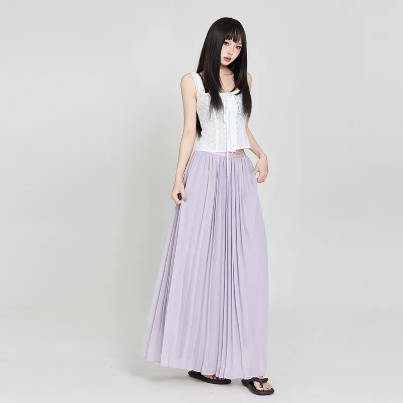 Wen Shan Casual Long Skirt Women's Purple-2