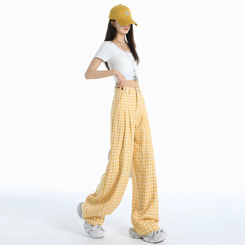 Wen Shan Casual Pants Women's Yellow-11