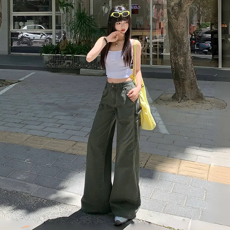 Wen Shan Casual Pants Women's Gray Green-9
