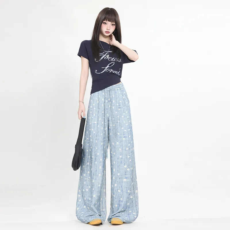Wen Shan Casual Pants Women's Blue-9