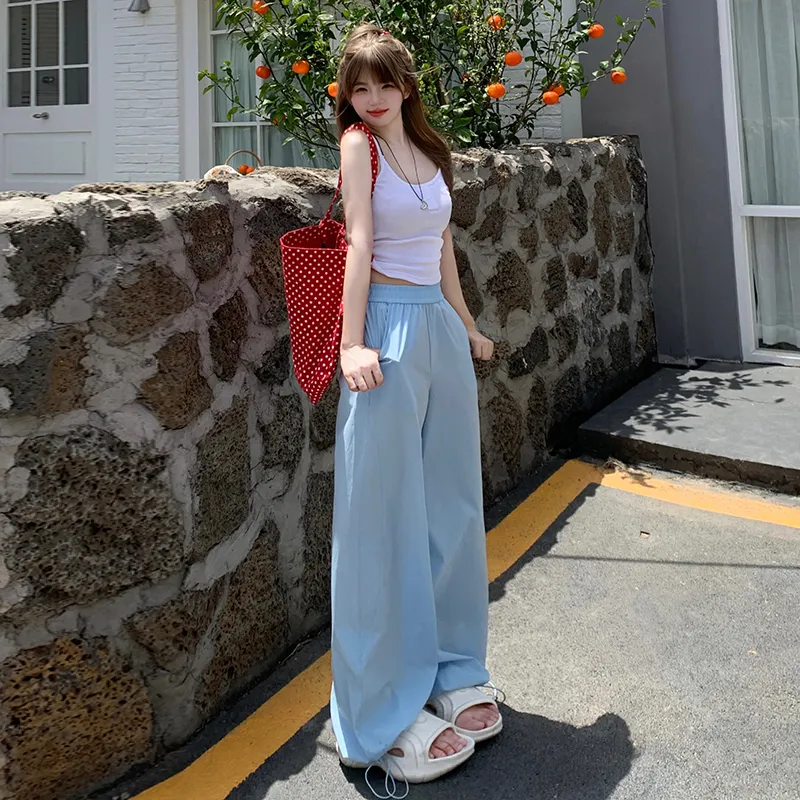 Wen Shan Casual Pants Women's Sky Blue-9