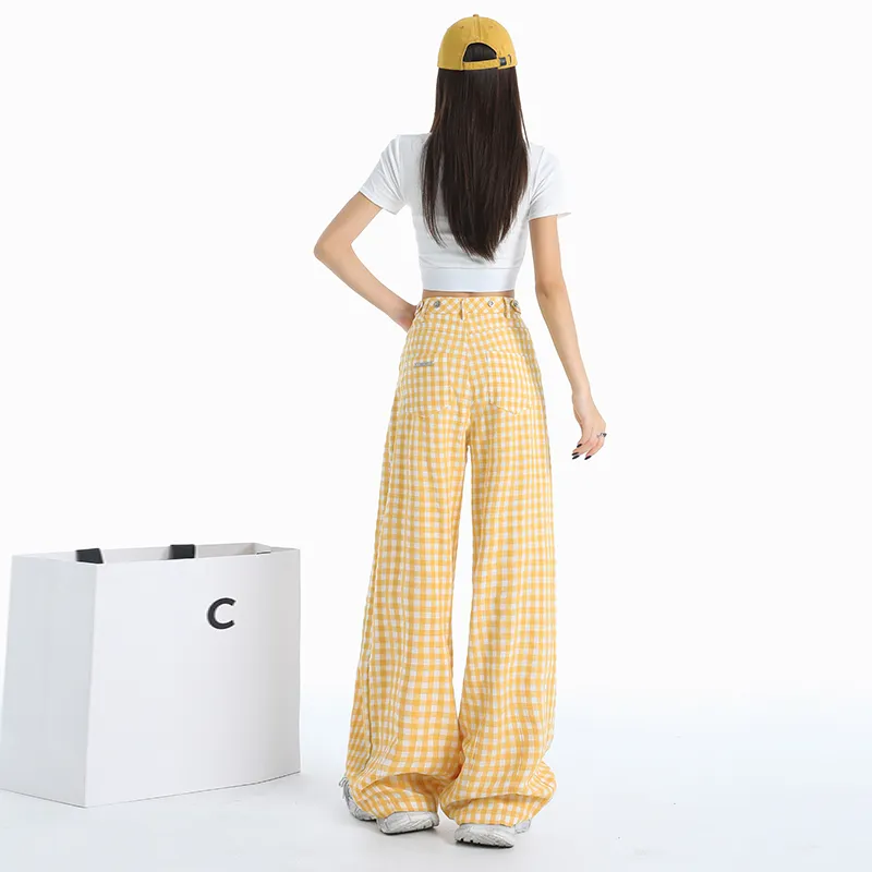 Wen Shan Casual Pants Women's Yellow-13