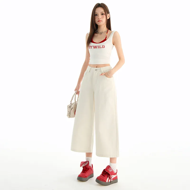 Wen Shan Jeans Women's Apricot-3