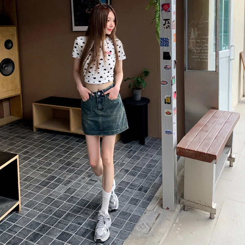 Wen Shan Denim Short Skirts Women's-3