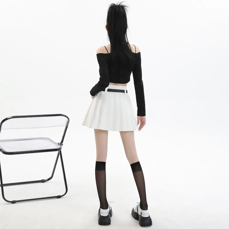Wen Shan Casual Short Skirts Women's White-5