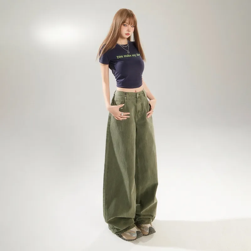 Wen Shan Jeans Women's Light Army Green-8