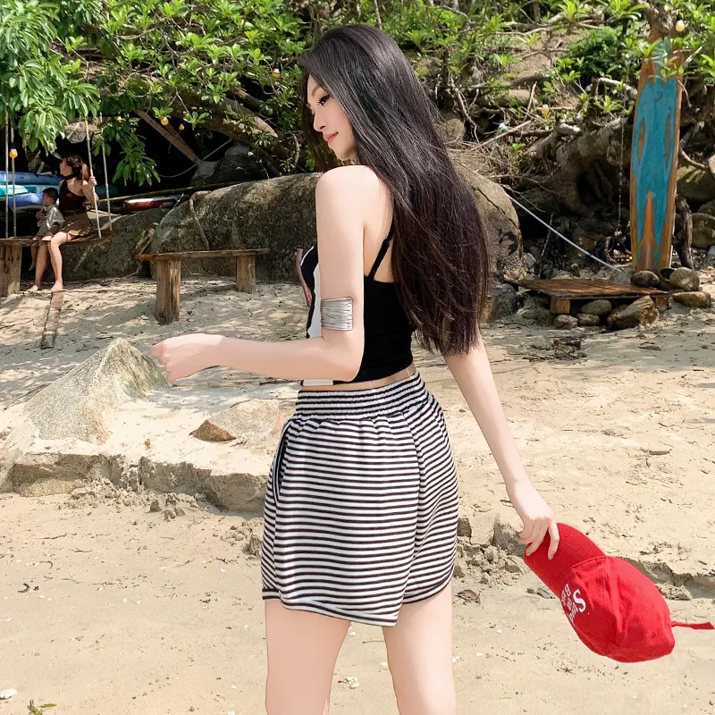 Wen Shan Casual Shorts Women's Stripes-4