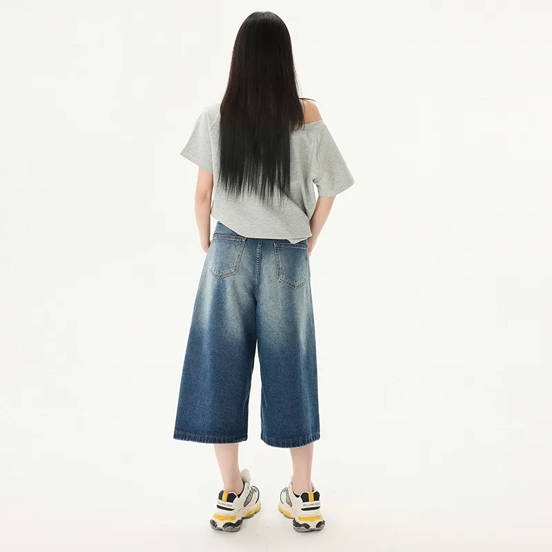 Wen Shan Denim Shorts Women's Vintage Blue-2