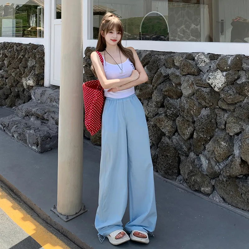 Wen Shan Casual Pants Women's Sky Blue-4