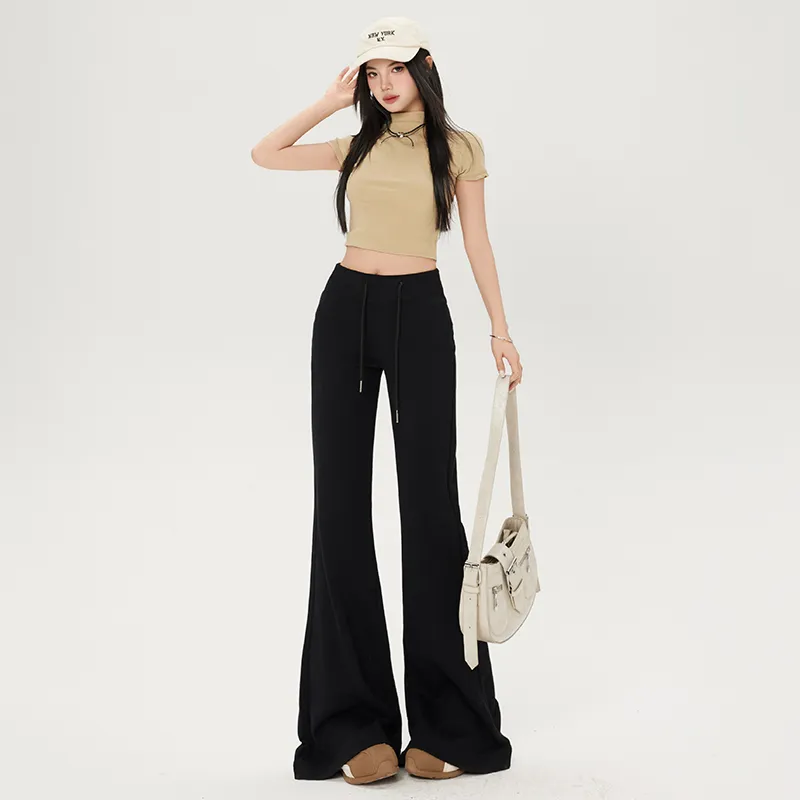 Wen Shan Casual Pants Women's Black-5