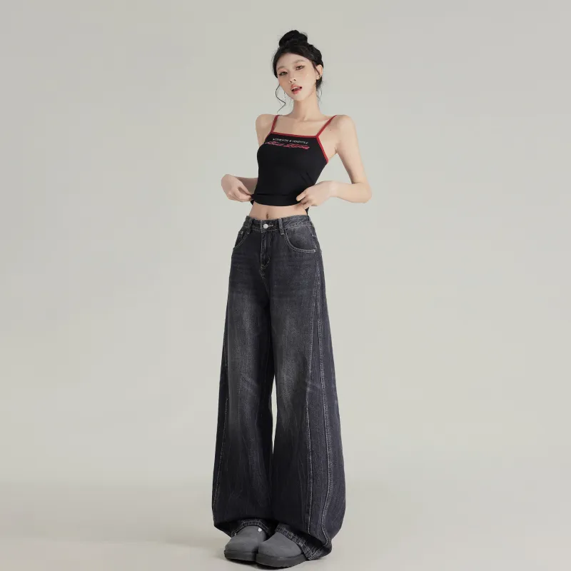 Wen Shan Jeans Women's Black Gray-4