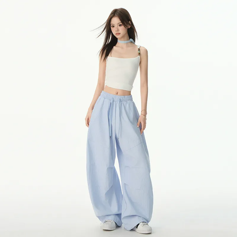 Wen Shan Casual Pants Women's Stripe Blue-12