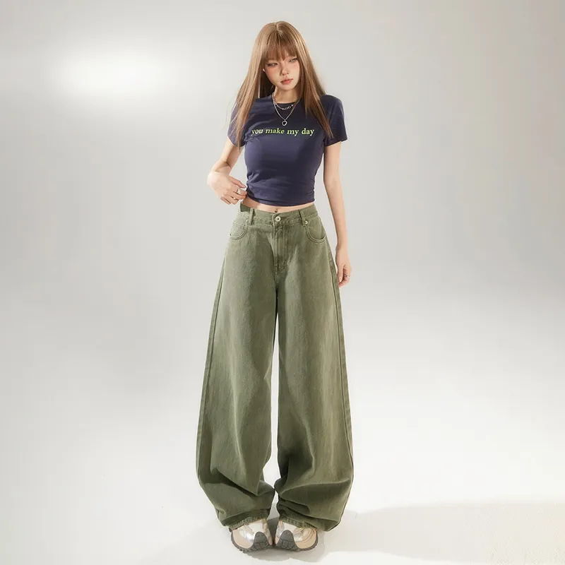 Wen Shan Jeans Women's Light Army Green-2