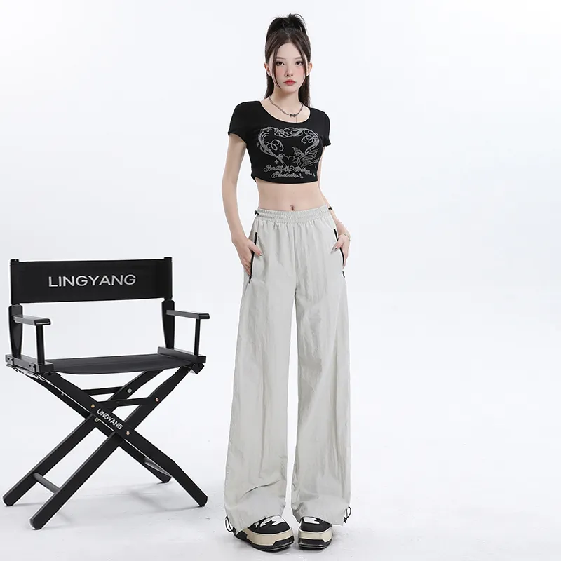 Wen Shan Casual Pants Women's Greige-9