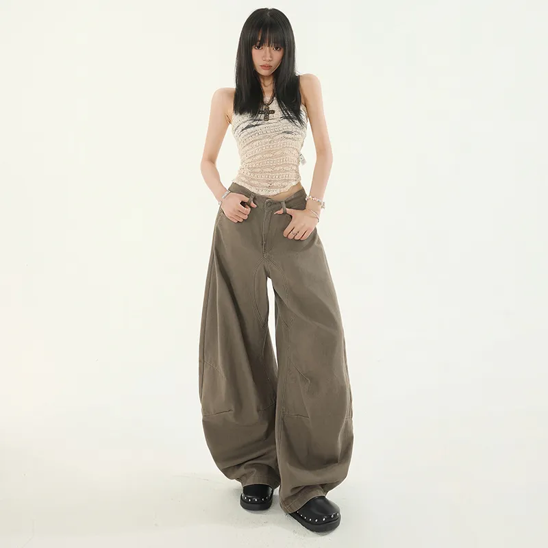 Wen Shan Jeans Women's Coffee Pants-3