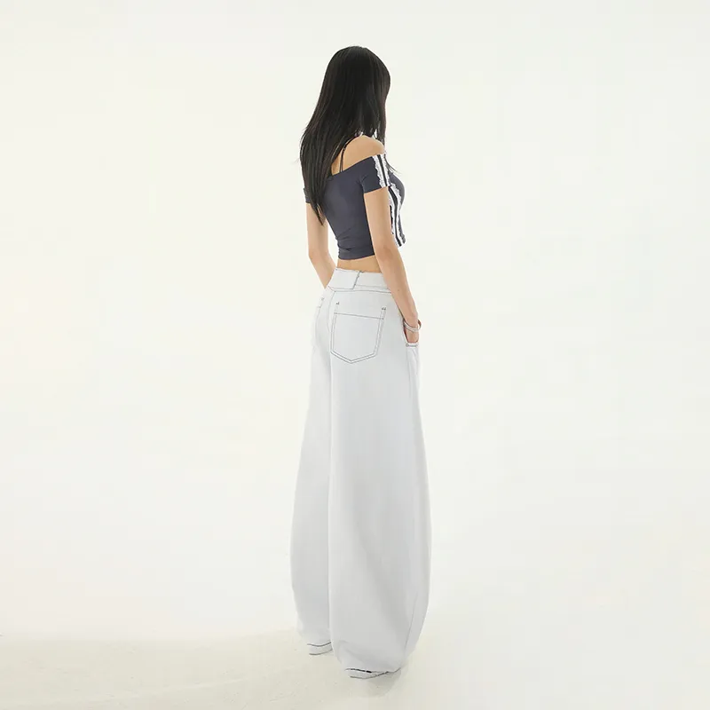 Wen Shan Jeans Women's White Pants-6