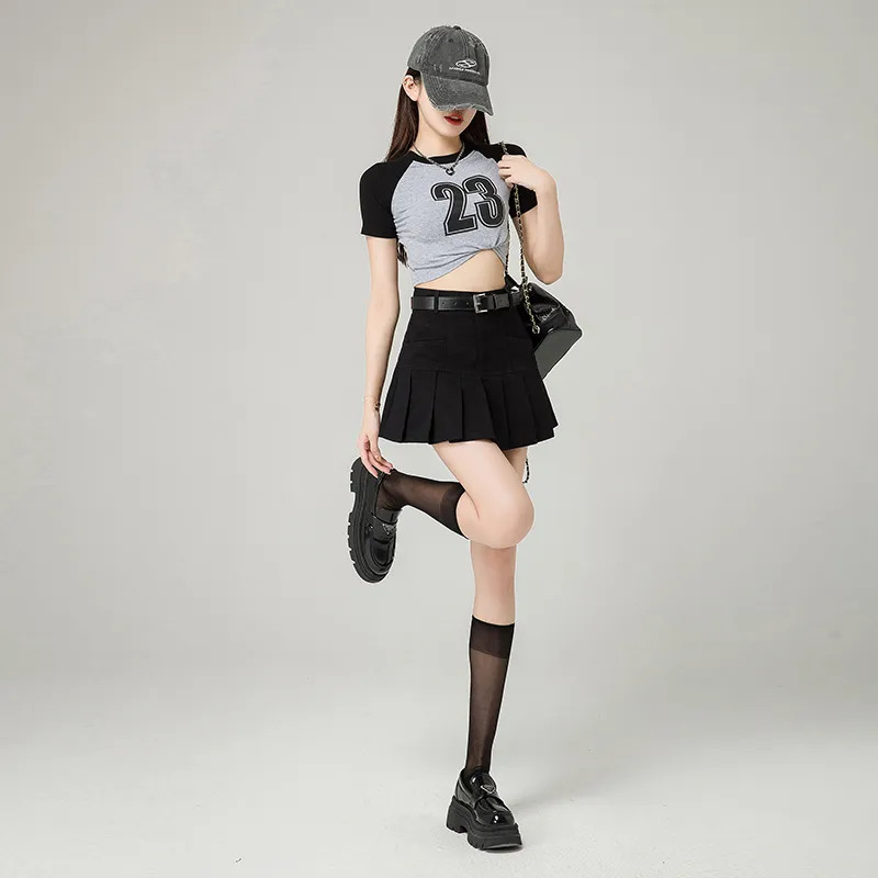 Wen Shan Casual Short Skirts Women's Black-3