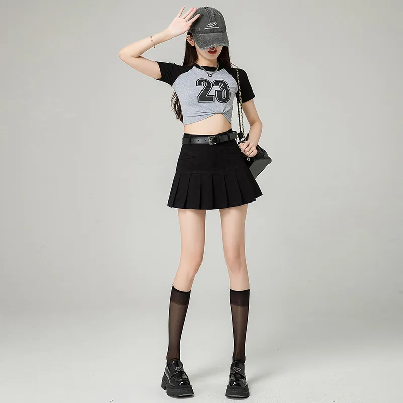 Wen Shan Casual Short Skirts Women's Black-5