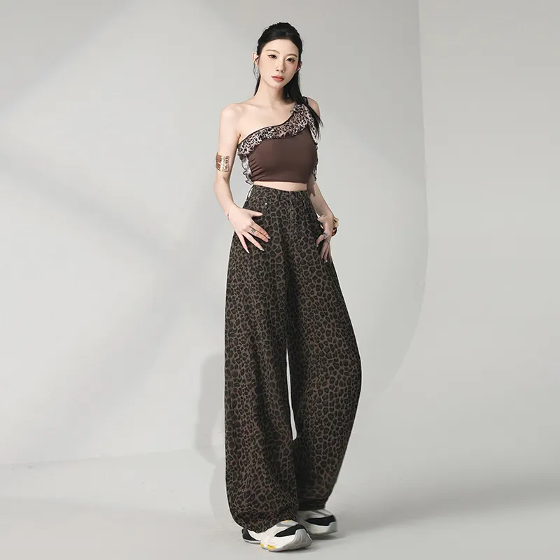 Wen Shan Jeans Women's Leopard Print-4