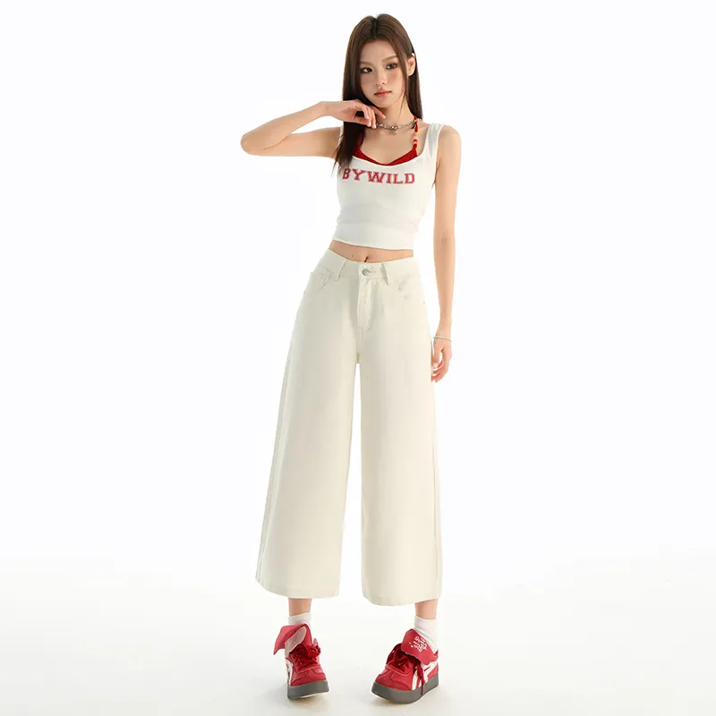 Wen Shan Jeans Women's Apricot-2