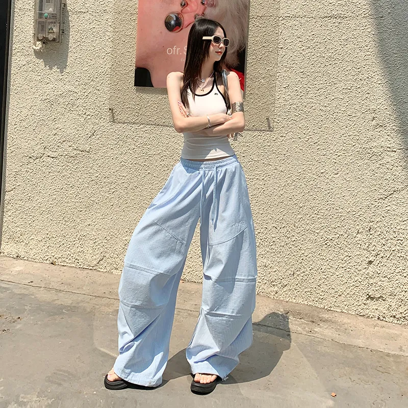 Wen Shan Casual Pants Women's Light Blue Pants-5
