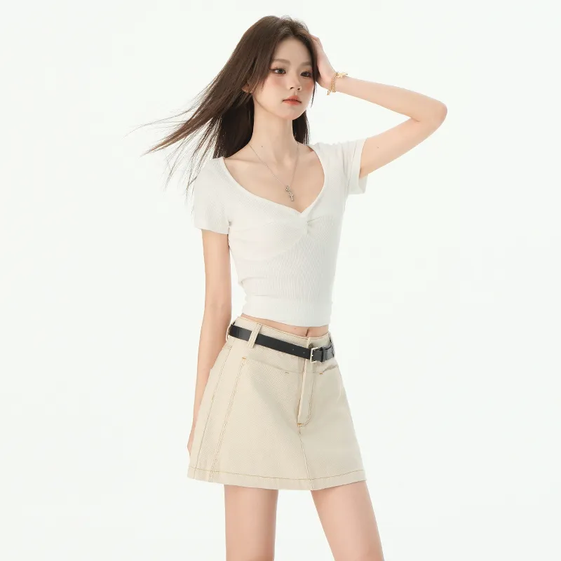 Wen Shan T Shirts Women's Ecru-3