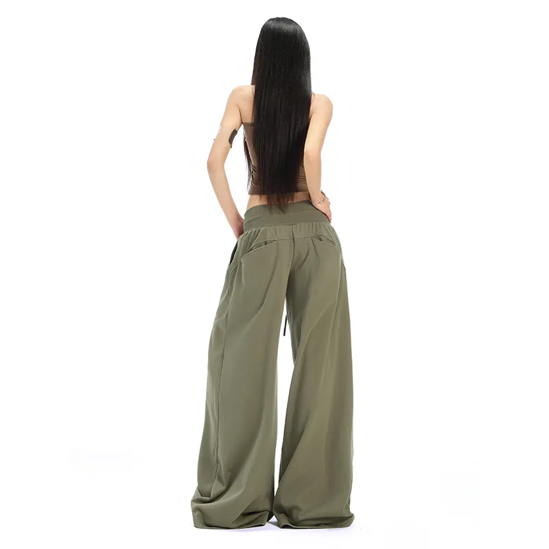 Wen Shan Casual Pants Women's Gray Green-6