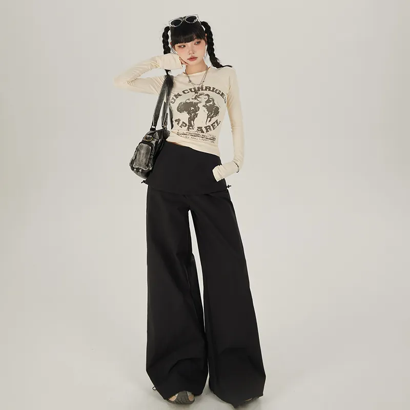 Wen Shan Casual Pants Women's Black-4