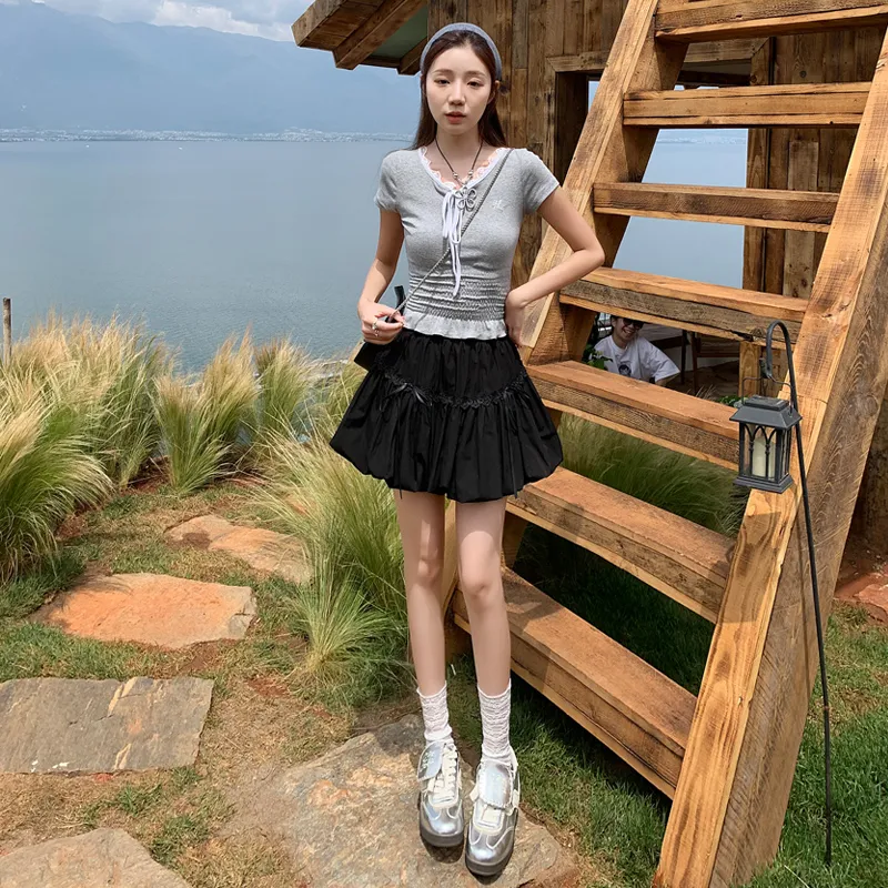 Wen Shan Casual Short Skirts Women's-2