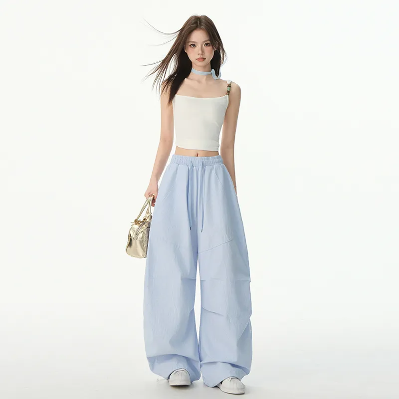 Wen Shan Casual Pants Women's Stripe Blue-9