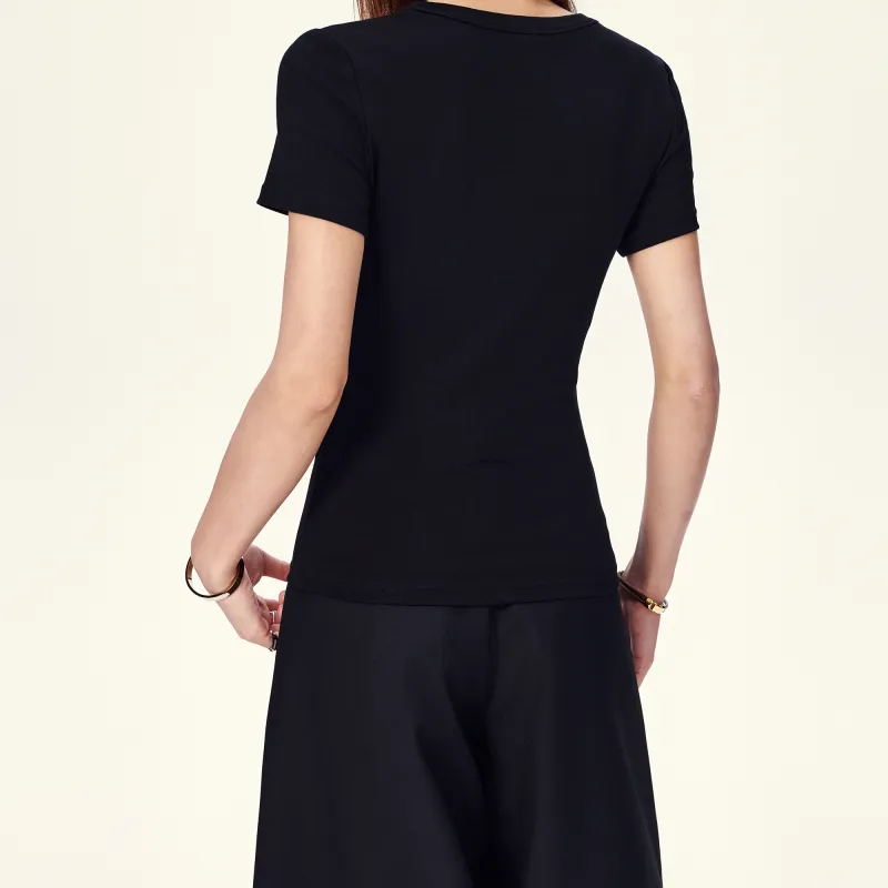 Wen Shan T Shirts Women's Black-5
