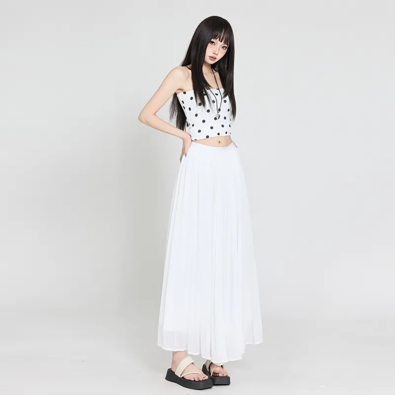 Wen Shan Casual Long Skirt Women's White-3