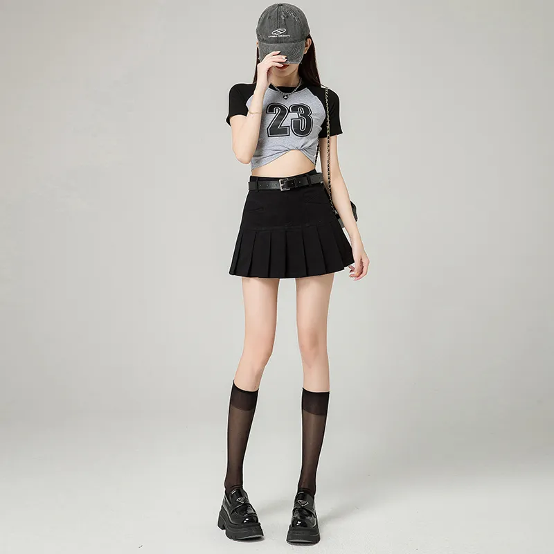 Wen Shan Casual Short Skirts Women's Black-2