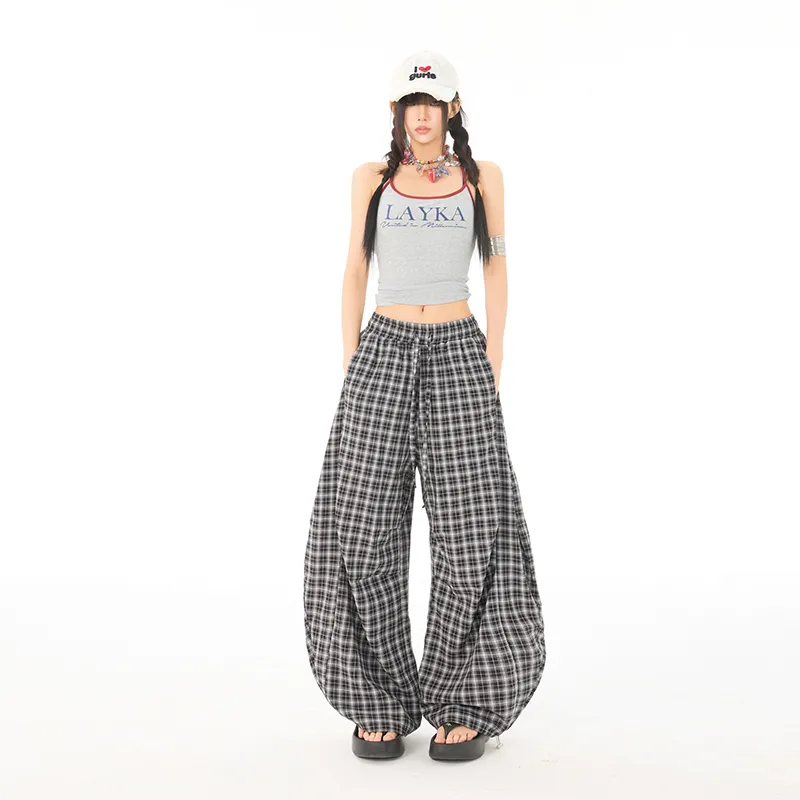 Wen Shan Casual Pants Women's Black Stripes-2